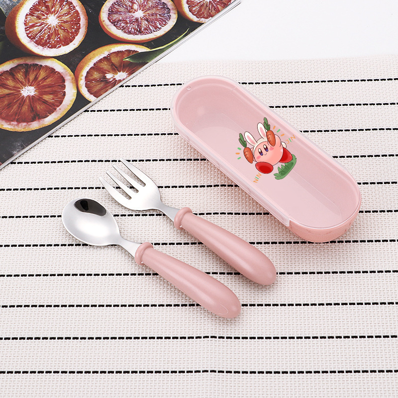 3pcs/set Kirbys Spoon Forks Bo - Baby Food Utensil 评论和价格