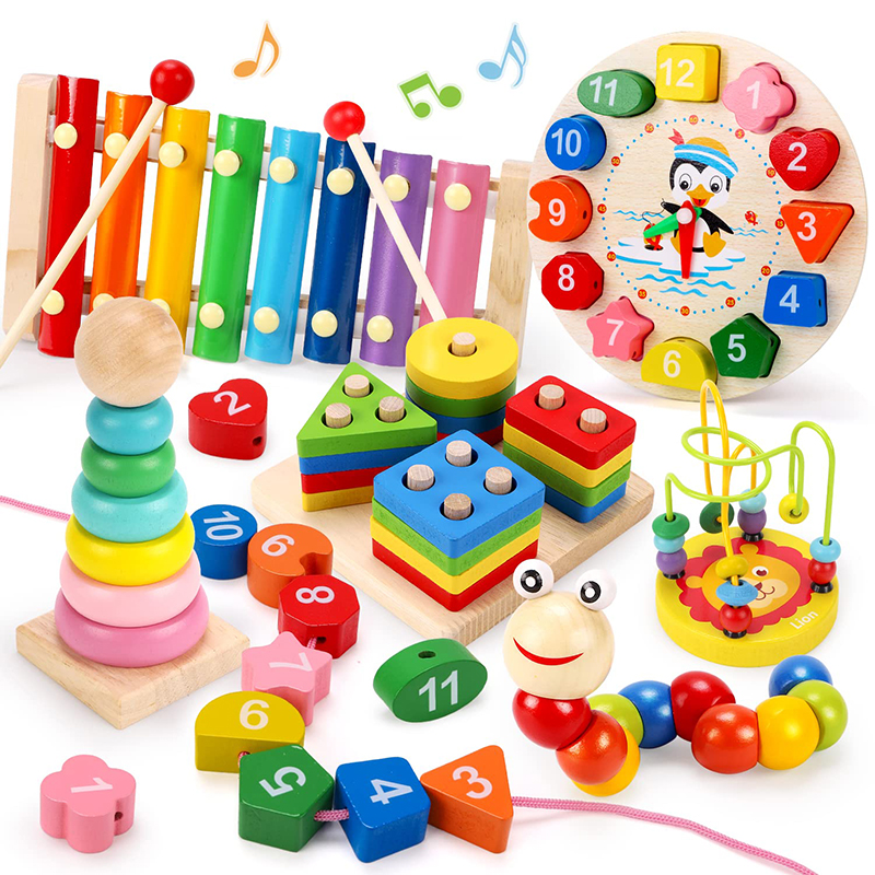 5-6pcs/set Montessori Wooden T - Baby Food Set 评论和价格