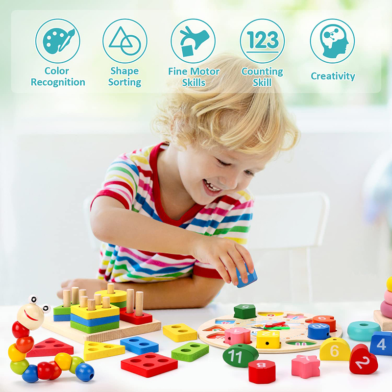 5-6pcs/set Montessori Wooden T - Baby Food Set 评论和价格