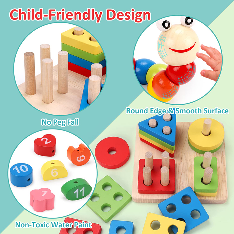 5-6pcs/set Montessori Wooden T - Baby Food Set 评论和价格