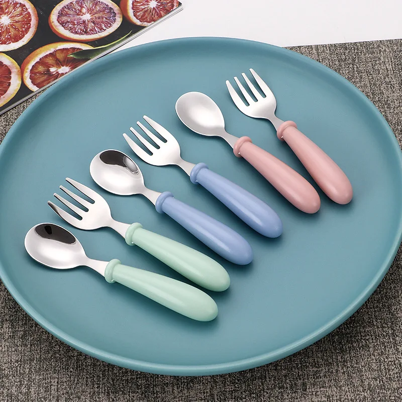Infant Food Feeding Spoon Fork - Baby Food Utensils Set 评论和价格