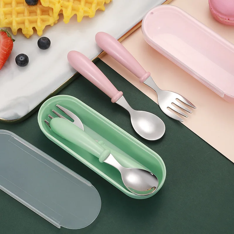 Infant Food Feeding Spoon Fork - Baby Food Utensils Set 评论和价格