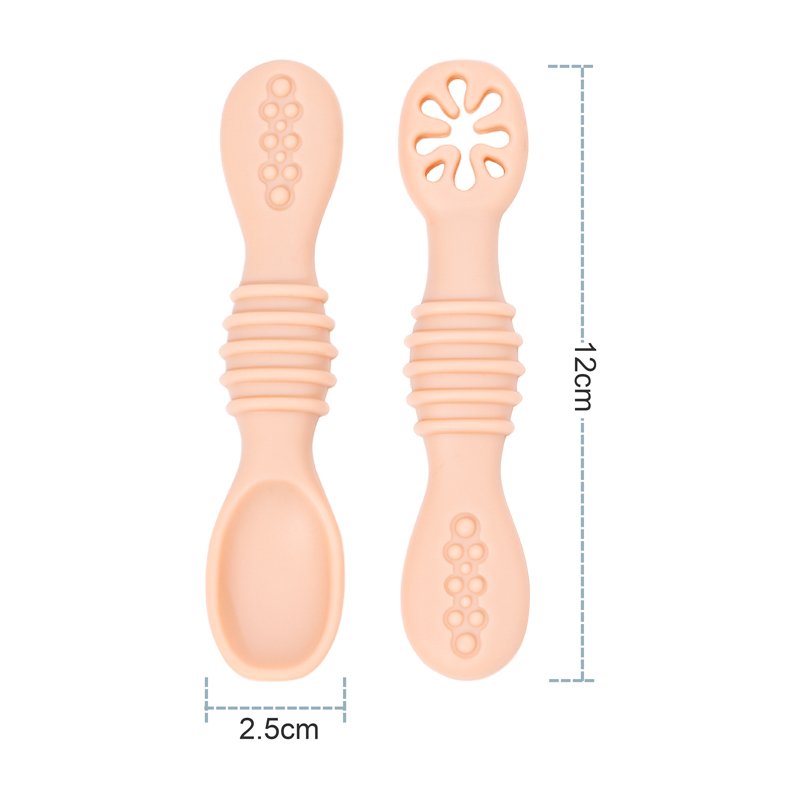 2PCS Cute Baby Learning Spoons - Baby Food Utensils Set 评论和价格