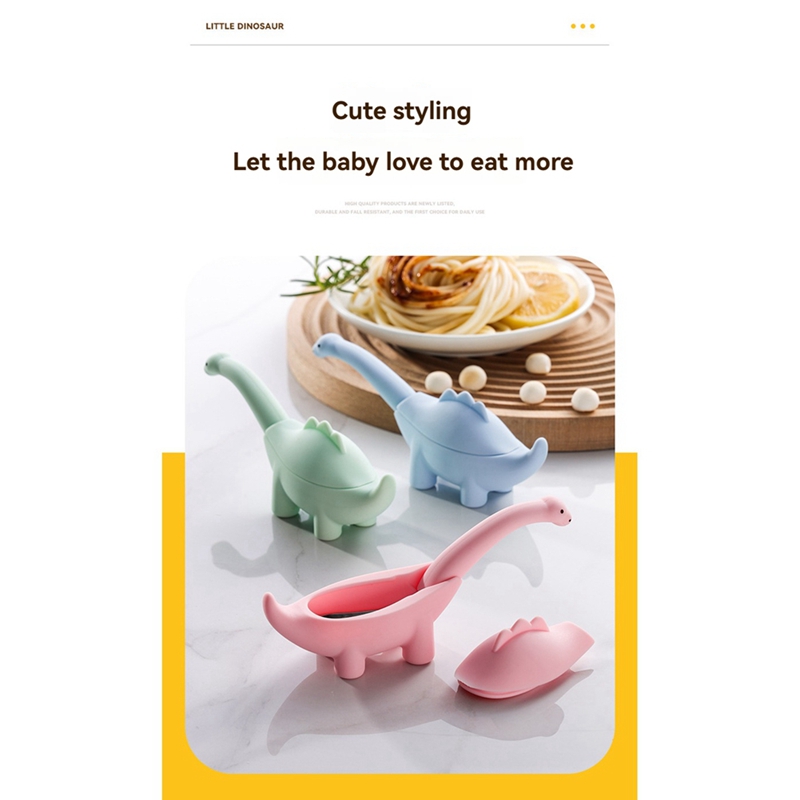 Dinosaur Shaped Infant Food Fe - Baby Food Utensils Set 评论和价格