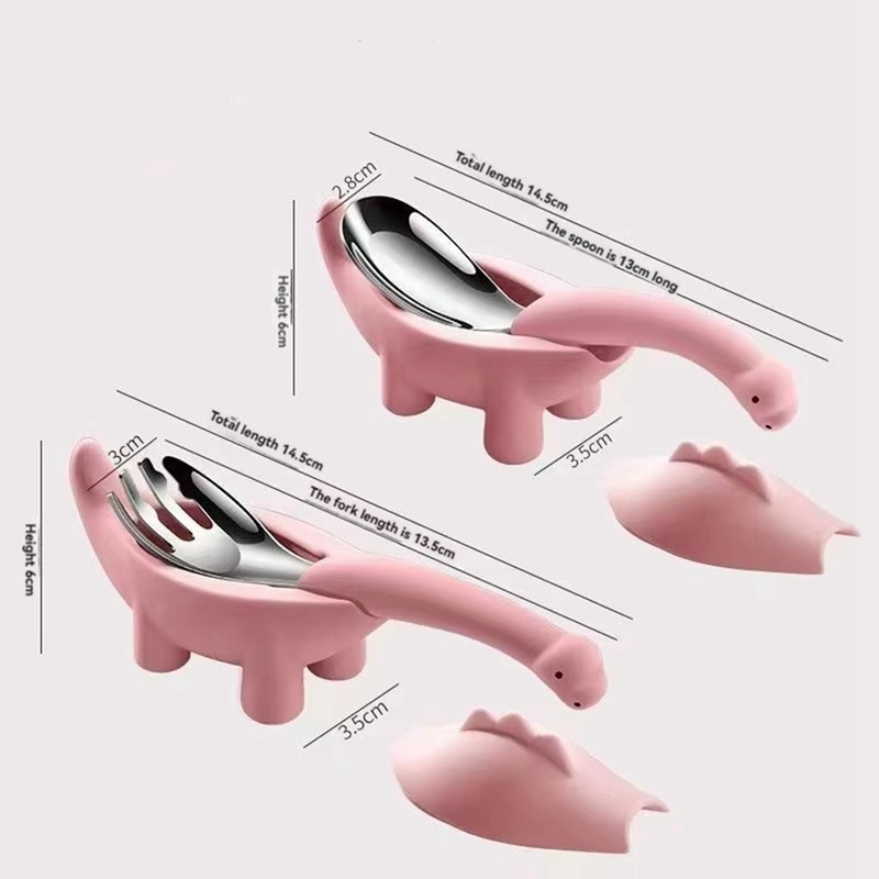 Dinosaur Shaped Infant Food Fe - Baby Food Utensils Set 评论和价格
