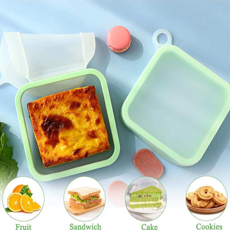 Silicone Sandwich Toast Bento  - Snack Container Travel 评论和价格