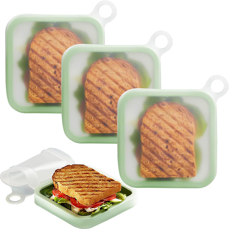 Silicone Sandwich Toast Bento  - Snack Container Travel 评论和价格