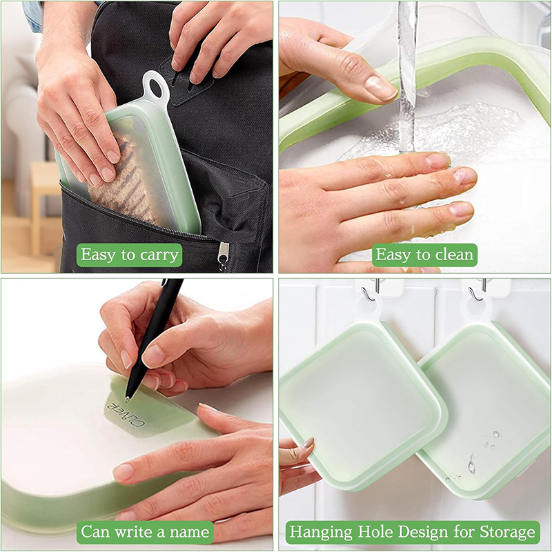 Silicone Sandwich Toast Bento  - Snack Container Travel 评论和价格